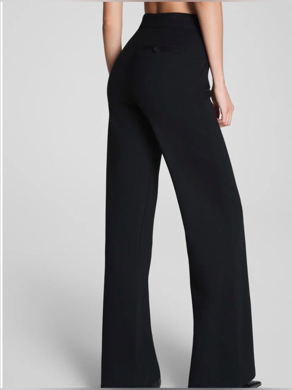 SPANX Black High-Rise Wide-Leg Trousers - Picture 2 of 6